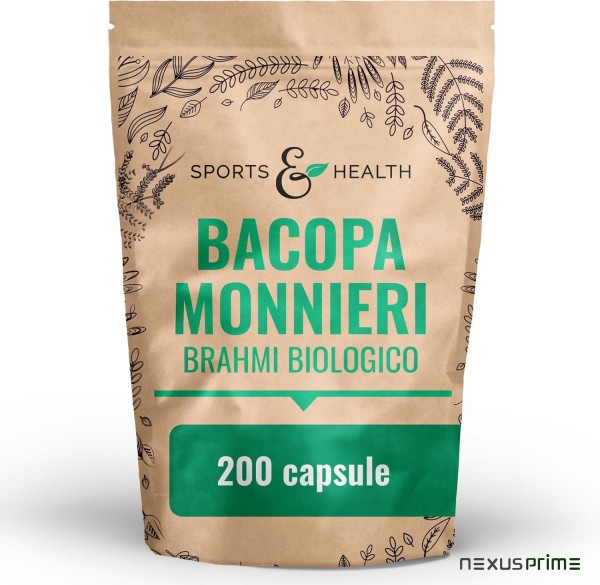 Capsule di Brahmi - 200 Capsule - Integratore Memoria - Bacopa Monnieri Perfettamente Dosata - 1000 mg di Polvere di Brahmi al giorno - Biologico - Vegan - Senza additivi - Ingredienti naturali : Amazon.it: Salute e cura della persona